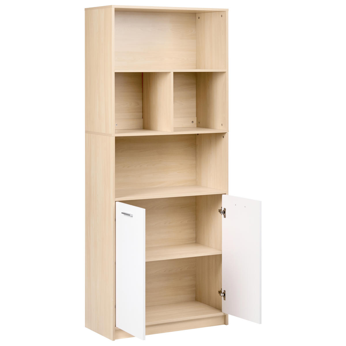 KNIHOVNA se 2 dveřmi Světle hnědá/Bílá Zehna - světle hnědá, kompozitní dřevo (80/197/40cm) - Beliani