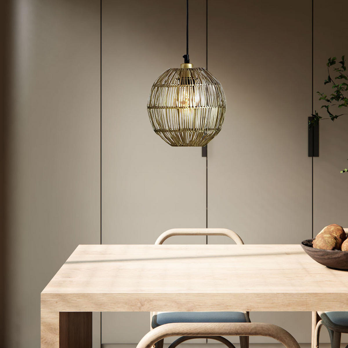 LED HÄNGELEUCHTE Altmessing Messing - Messingfarben, Metall (20/20/120cm) - Globo Lighting