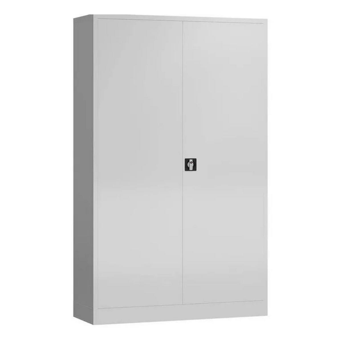 STAHLSCHRANK Bee mit 4 lackierten Fachböden 195x120x42 cm Korpusfarbe Verkehrsweiß Frontfarbe Verkehrsweiß - Weiß, Metall (120/195/42cm)