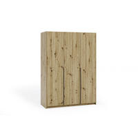 DREHTÜRENSCHRANK AMARA 148/204/58cm 3-türig Eiche Artisan - Eiche Artisan, Holzwerkstoff (148/204/58cm) - MASSENO
