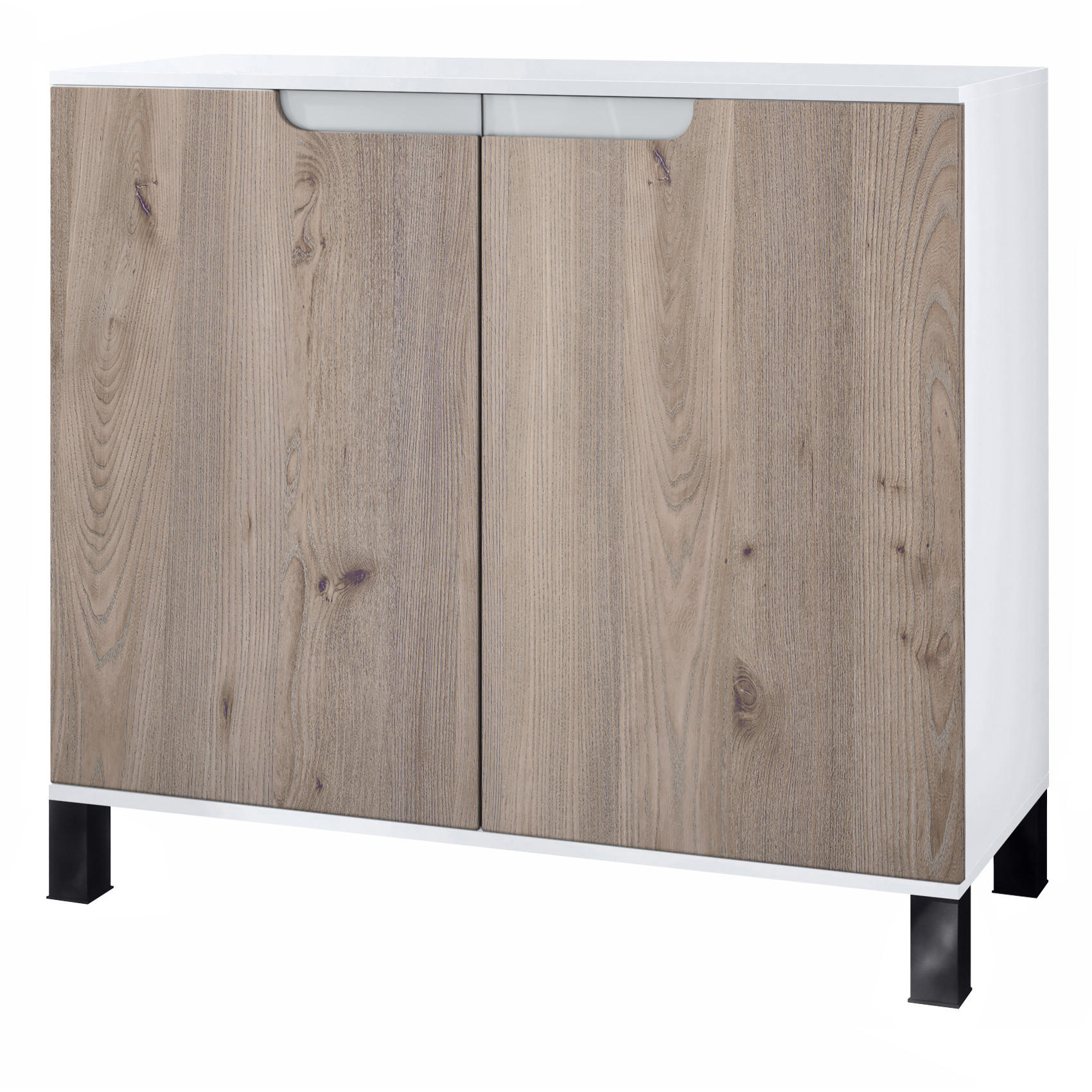 KOMMODE Sylt Eiche Nordic - Silbereichenfarben, Holzwerkstoff (92.5/84.5/35cm) - Vladon