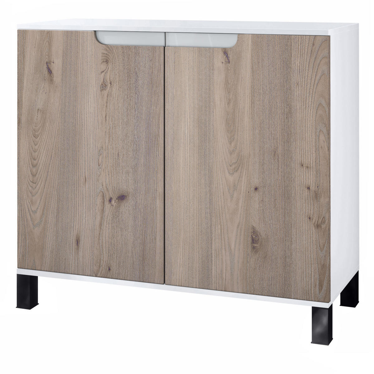 KOMMODE Sylt Eiche Nordic - Silbereichenfarben, Holzwerkstoff (92.5/84.5/35cm) - Vladon