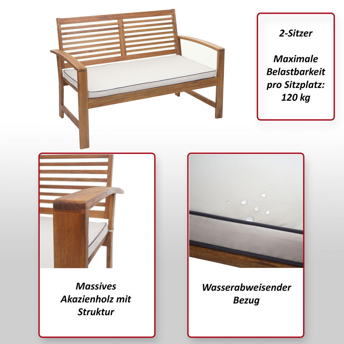 GARTENBANK Braun - Braun, Holz (112/79/61cm) - MCW