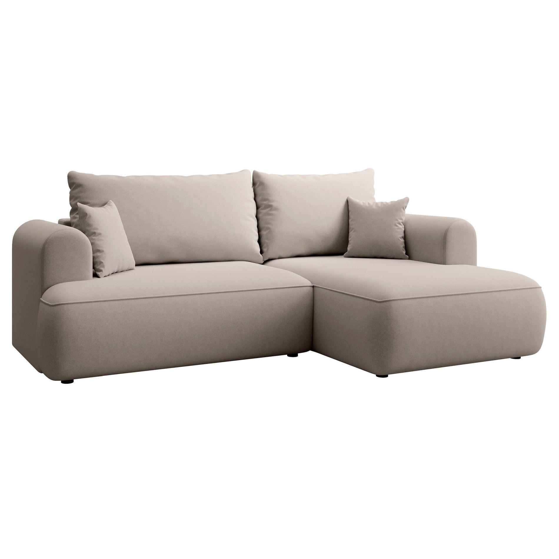 ECKSCHLAFSOFA Ovo Mini Grau Easy-Clean-Samtbezug - Schwarz/Grau, Kunststoff/Textil (238/156cm) - Selsey