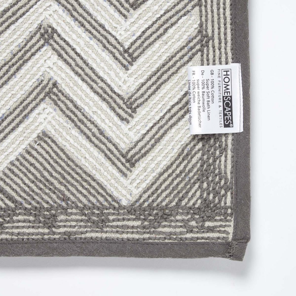 BADEMATTE 50/80 cm Chevron, Baumwolle - Grau, Textil (50/80cm) - Homescapes