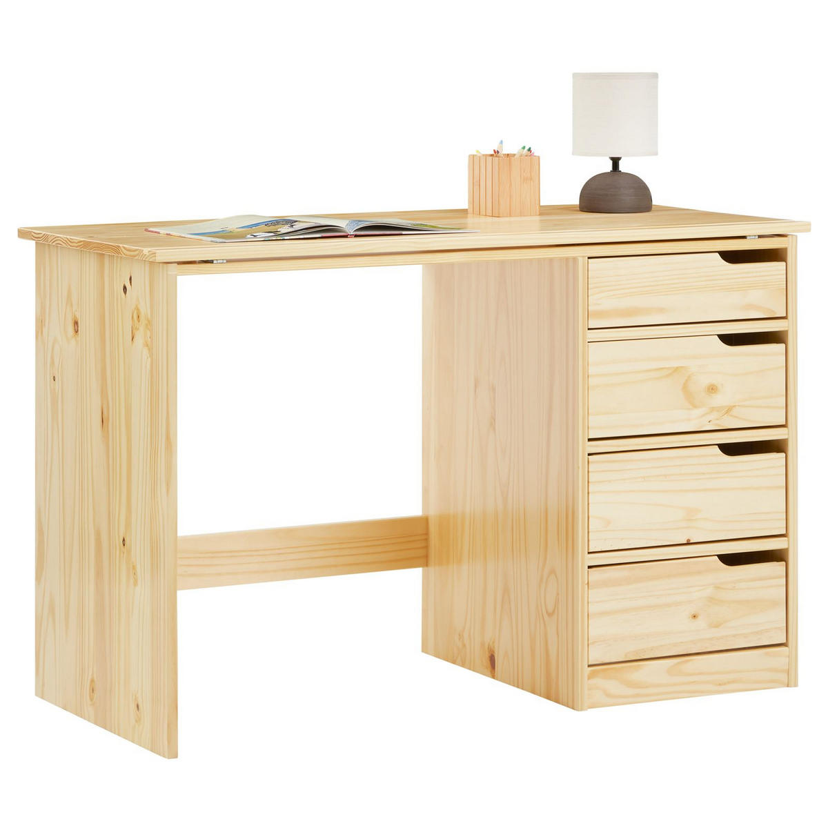 KINDERSCHREIBTISCH EMMA - Naturfarben, Holz (114/76/55cm) - IDIMEX