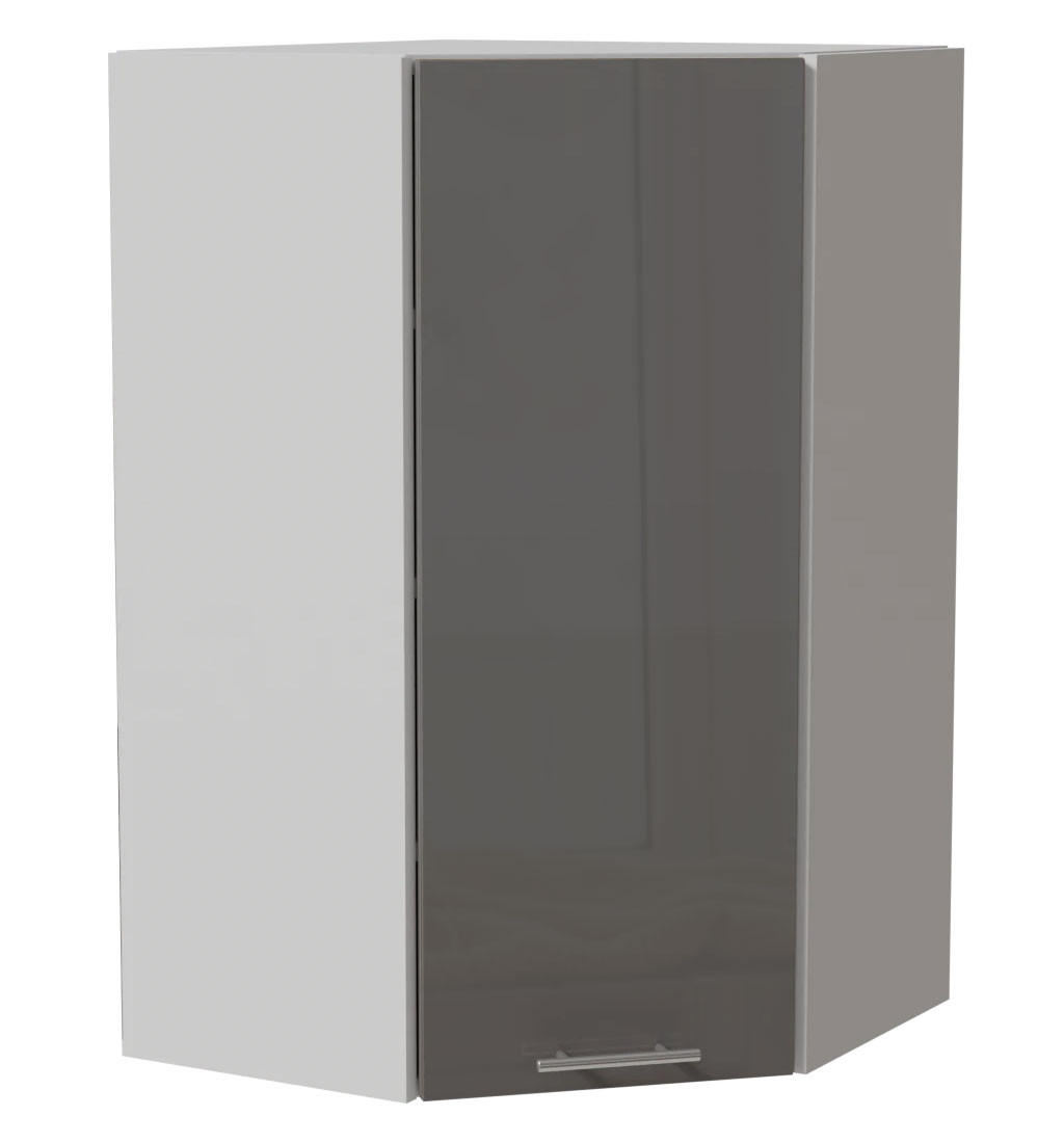 Feldmann-Wohnen Eck-Hängeschrank Grau, Weiß 60x96x60 cm