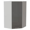 ECK-HÄNGESCHRANK Essen W4/10/60 Grau Hochglanz / Weiß Matt 60 / 60 / 96cm - Weiß/Grau, Holz/Holzwerkstoff (60/96/60cm) - Feldmann-Wohnen