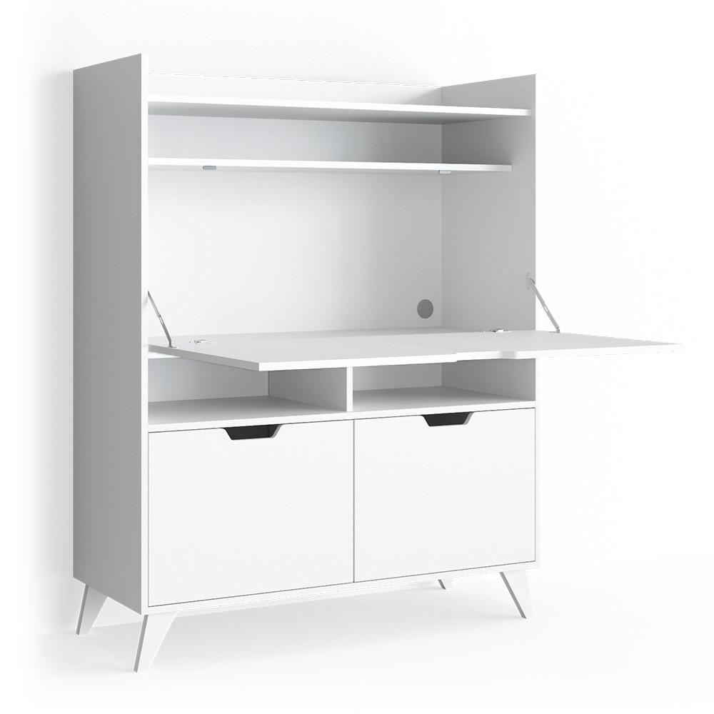 SEKRETÄR SCHREIBTISCH Berdi Weiß 110 x 45 cm - Weiß, Holzwerkstoff (45/110/140cm) - Vicco