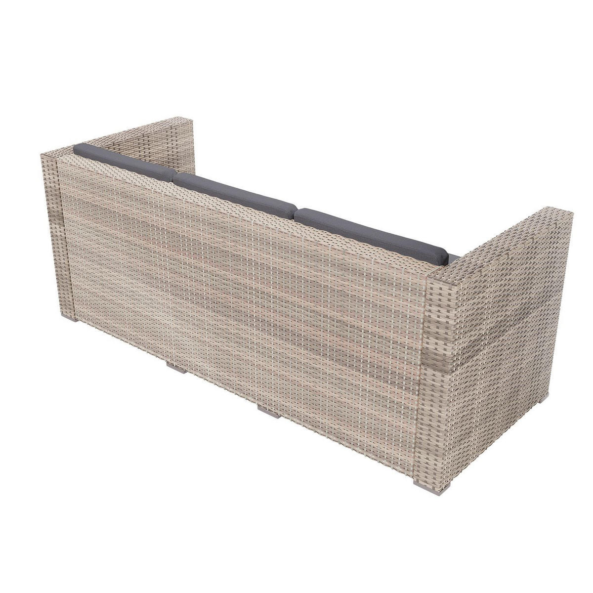 LOUNGEGARNITUR Punta Cana inkl. Abdeckung 3-tlg. - Grau, Kunststoff - Juskys