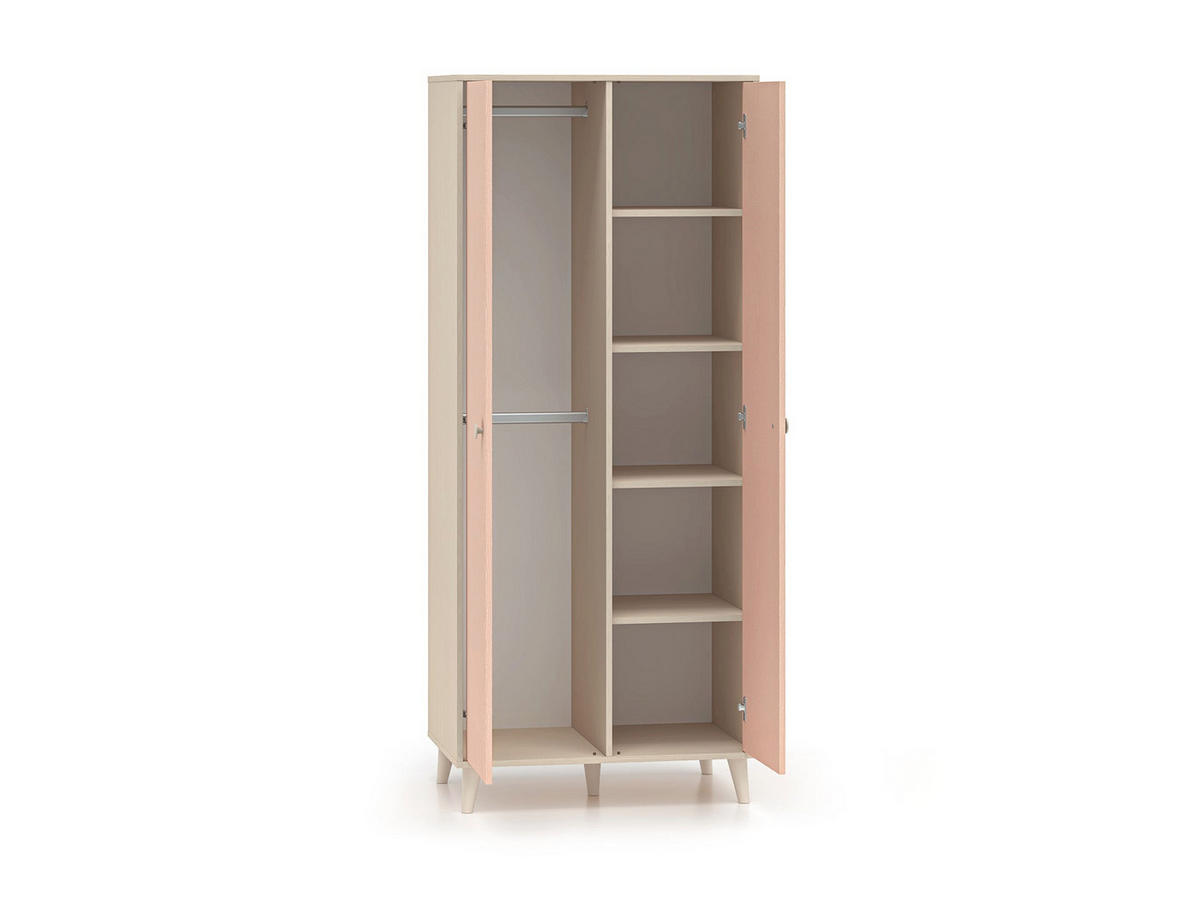 KLEIDERSCHRANK – 80 cm – Mevel – Grau - Grau, Holzwerkstoff (80/190/51cm) - hi-markt