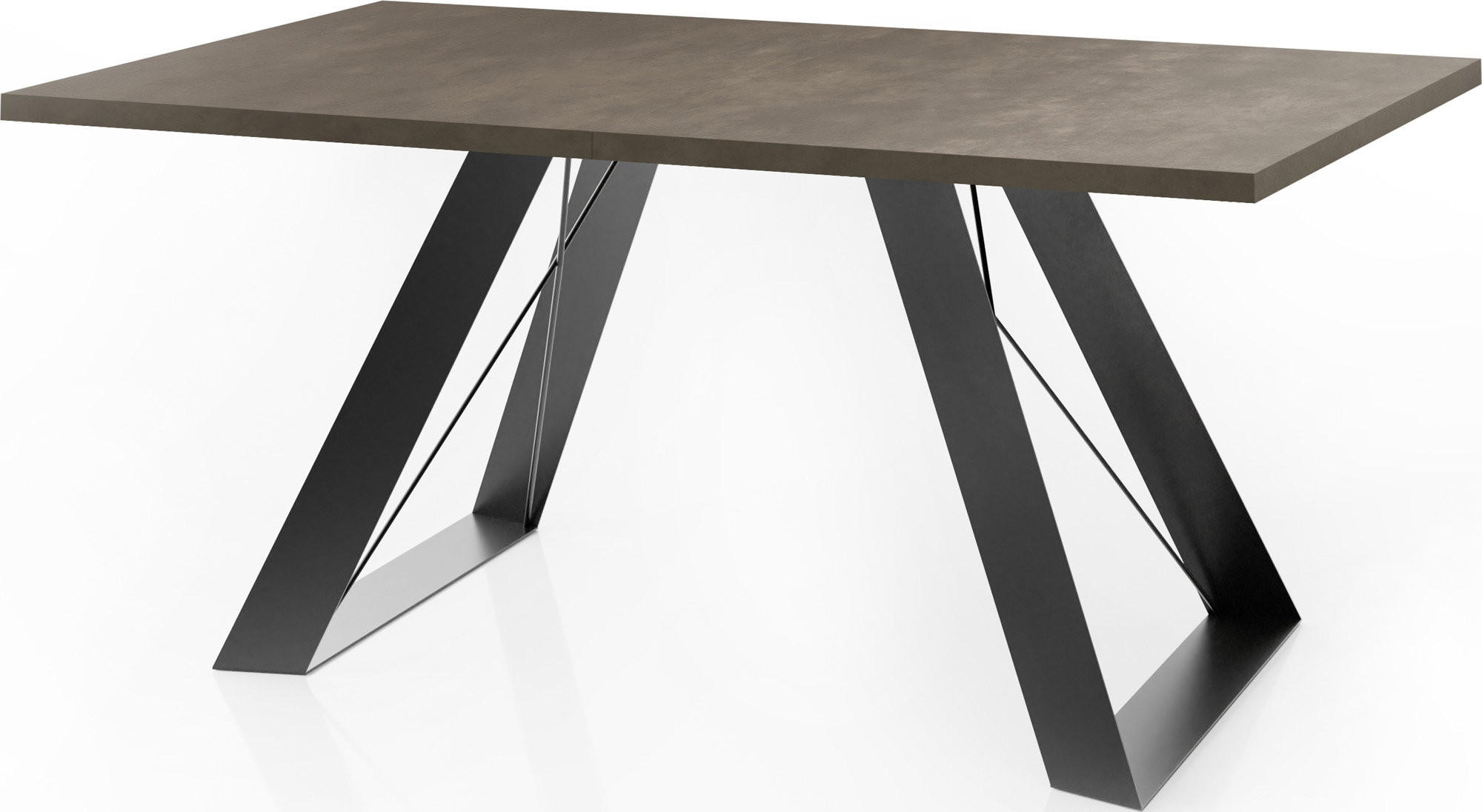 ESSTISCH Colter rechteckig ausziehbar, Dunkelgrauer Chicago Beton 140-240/80/76 cm - Dunkelgrau/Schwarz, Holzwerkstoff/Metall (80/240/76cm) - WFL GROUP