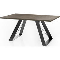 ESSTISCH Colter rechteckig ausziehbar, Dunkelgrauer Chicago Beton 160-260/90/76 cm - Dunkelgrau/Schwarz, Holzwerkstoff/Metall (90/260/76cm) - WFL GROUP