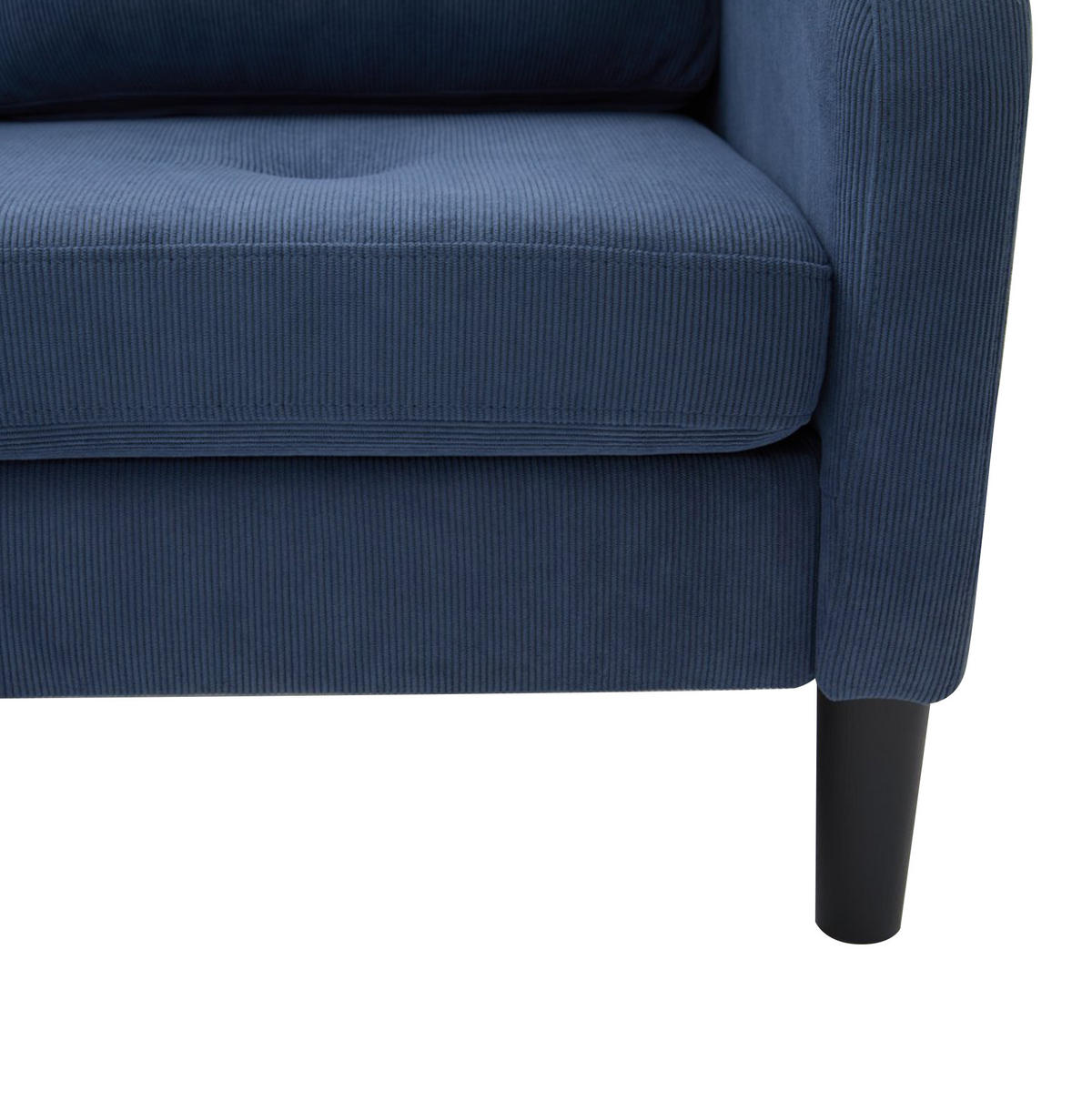 ECKSOFA 166/118/77 cm Blau aus Cordstoff mit Chaiselongue - Blau, Textil (118/166cm) - OKMYHOME