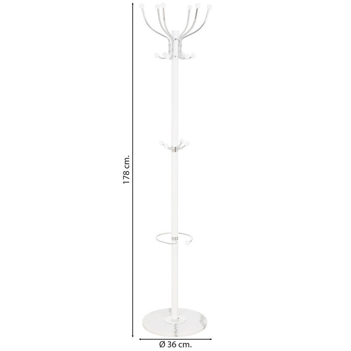 GARDEROBE aus metall 36x178cm - Weiß, Metall (36/178/36cm) - Wanderlust