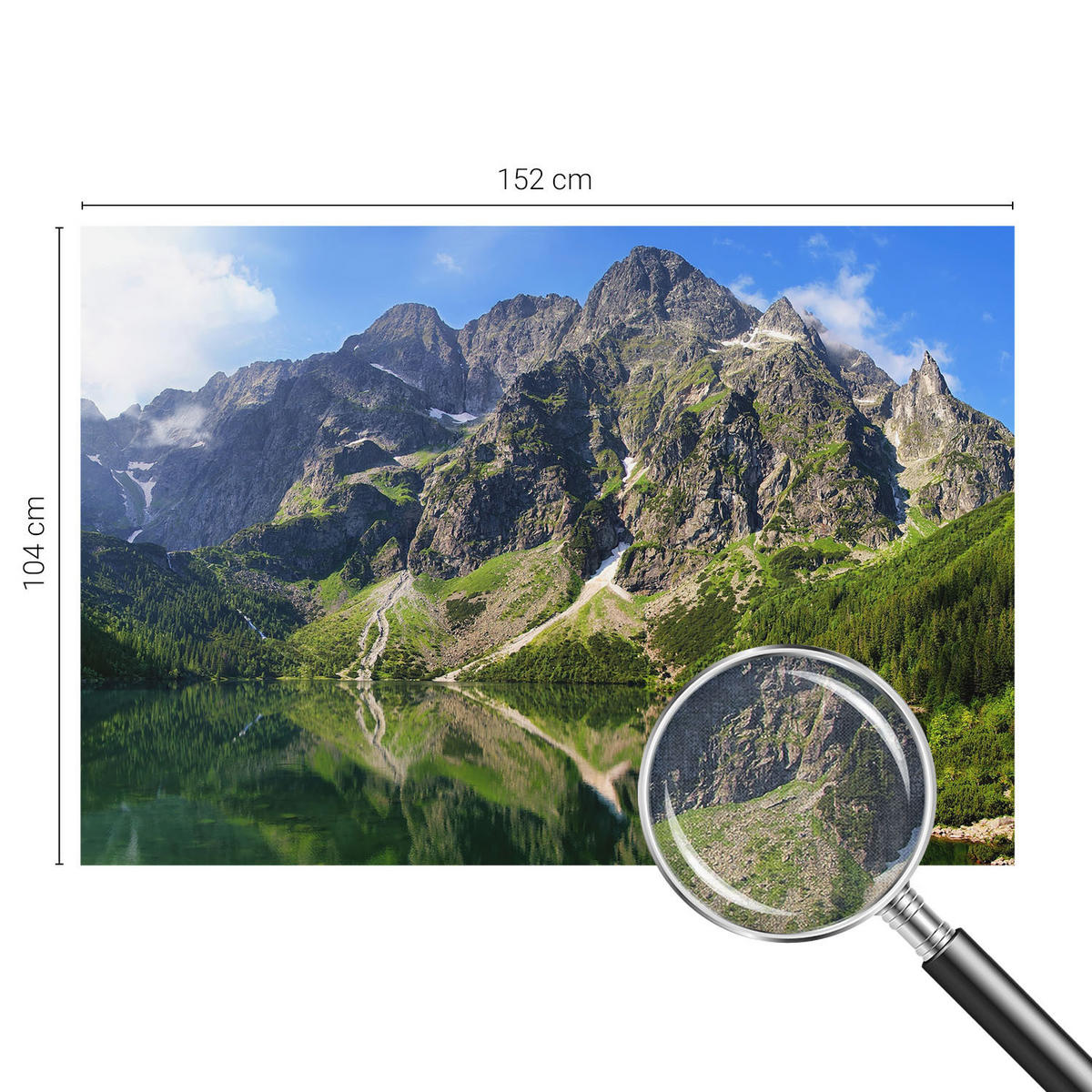 FOTOTAPETE 152x104 cm - Malerische Berge - Blau, Textil (152/104cm) - Wallfluent