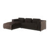 ECKSOFA Nova Dunkelbraun Cord - Dunkelbraun/Schwarz, Holz/Kunststoff (262/176cm) - S-Style Möbel