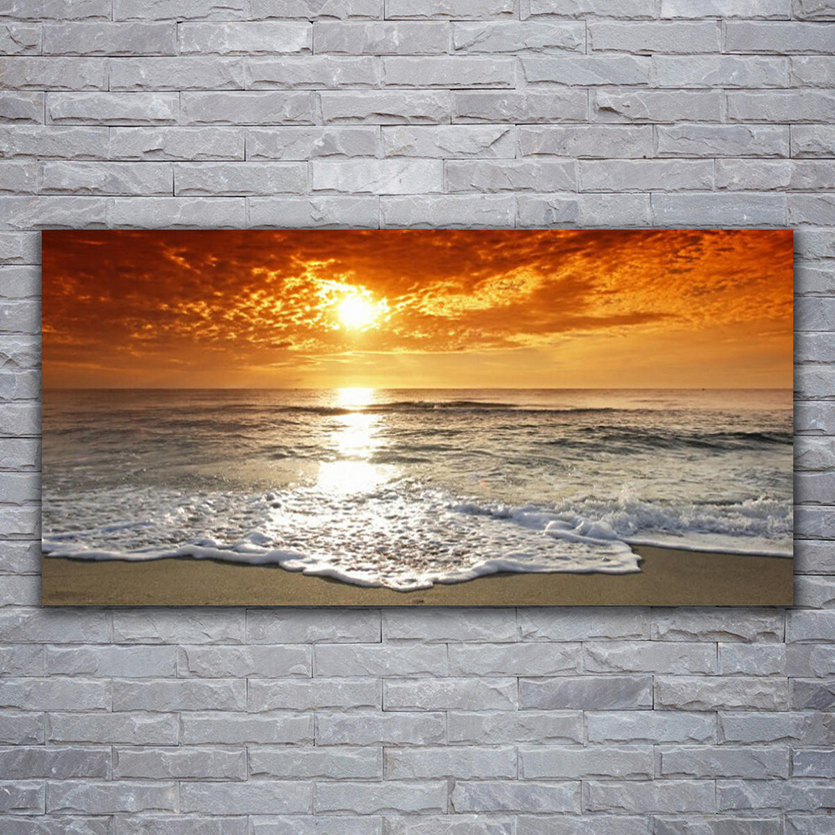 LEINWANDBILD 120x60 cm Sonnenuntergang - Gelb/Orange, Textil (120/4cm) - TULUP