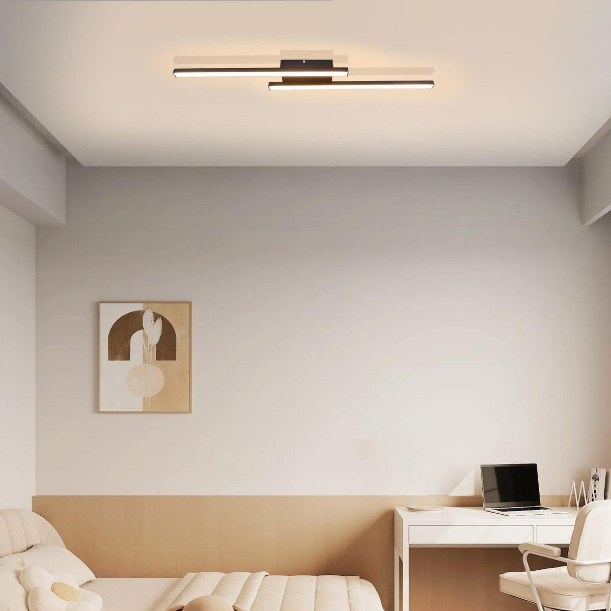 LED-DECKENLEUCHTE Passau 61.5/7/4.8 cm - Schwarz, Metall (61.5/7/4.8cm) - Nettlife