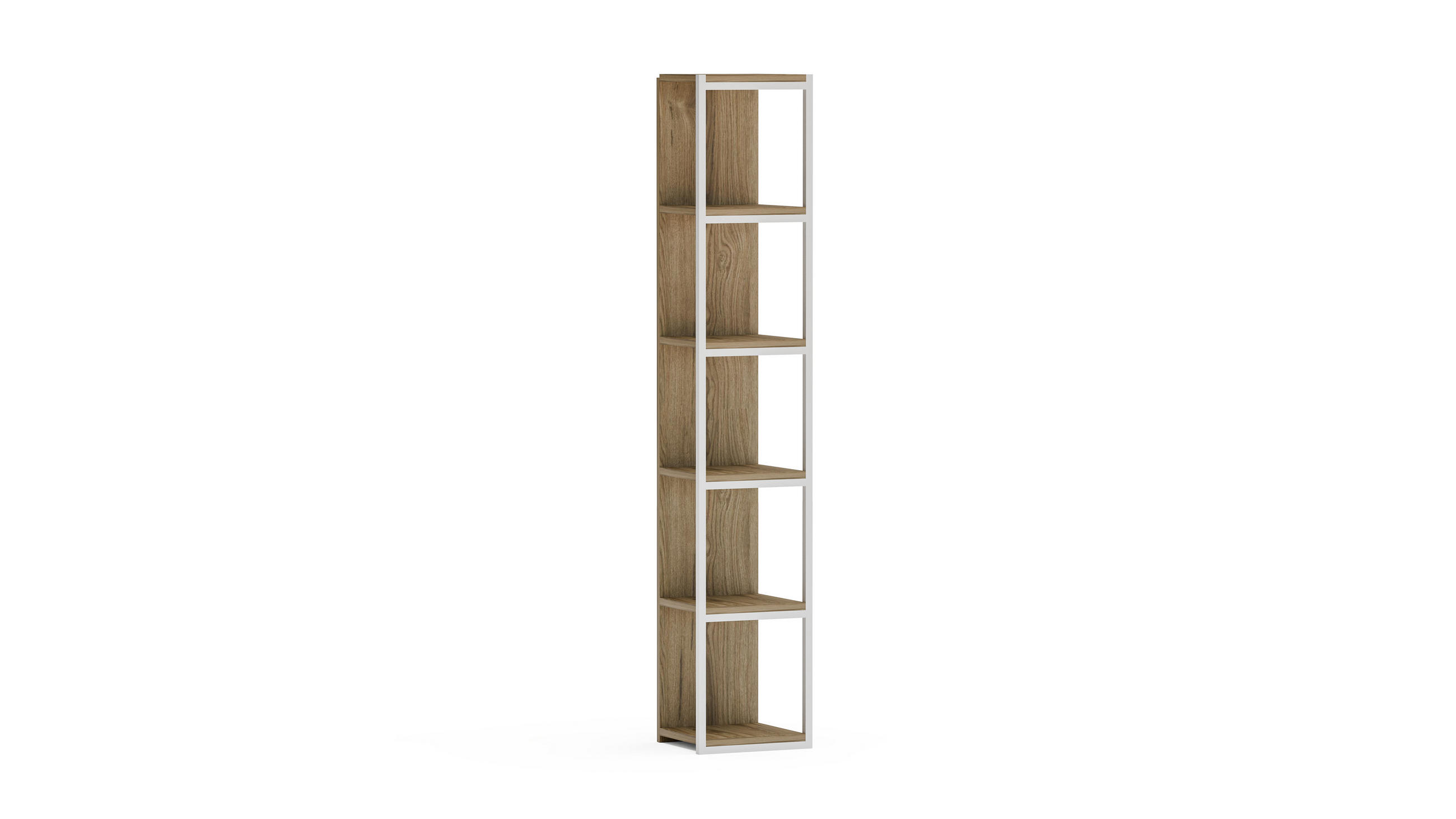 BÜCHERREGAL Teksas Weiss Eiche - Eichefarben/Weiß, Holzwerkstoff (30/180/30cm) - Decorotika