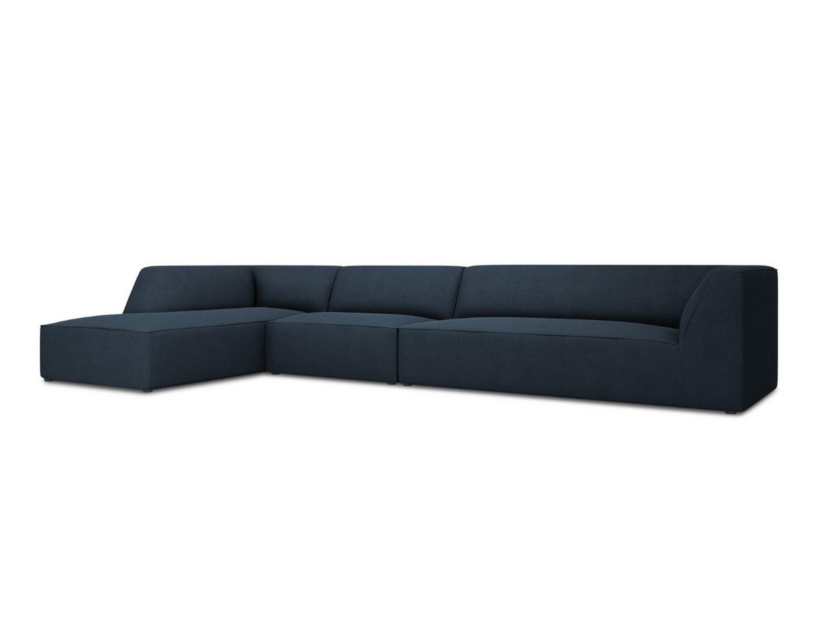ECKSOFA links Ruby aus strukturiertem Stoff marineblau 5 Sitzplätze - Blau, Textil (180/366cm) - Micadoni