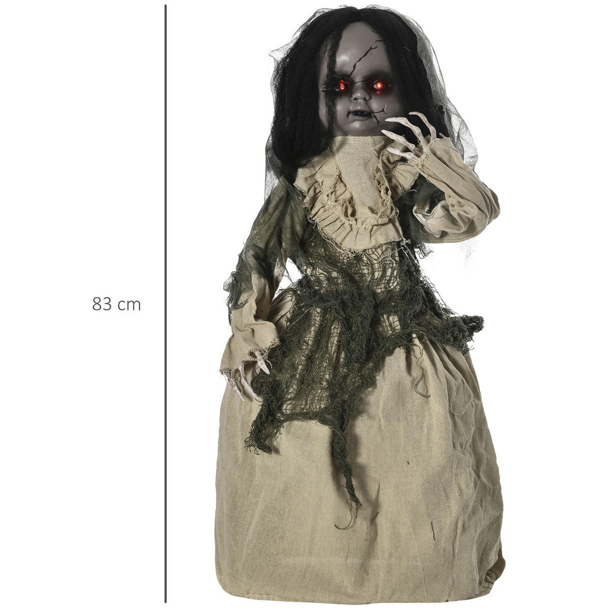 HALLOWEEN HORROR-CLOWN, Mehrfarbig, Polyester(100%), PE, Stahl - Multicolor, Kunststoff (23/83/80cm) - Outsunny