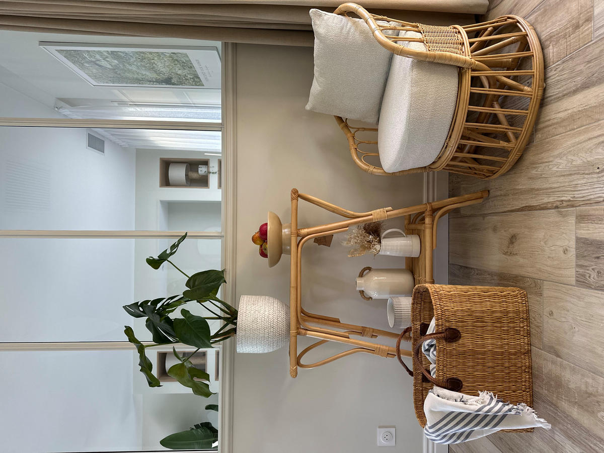 SESSEL Rattan Beige - Braun, Holz (60/63/62cm) - Nordlys