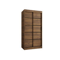 ŠATNÍ skříň s posuvnými dveřmi 200/100/62 2dveřová - černá/hnědá, dřevo/plast (100/200/62cm)