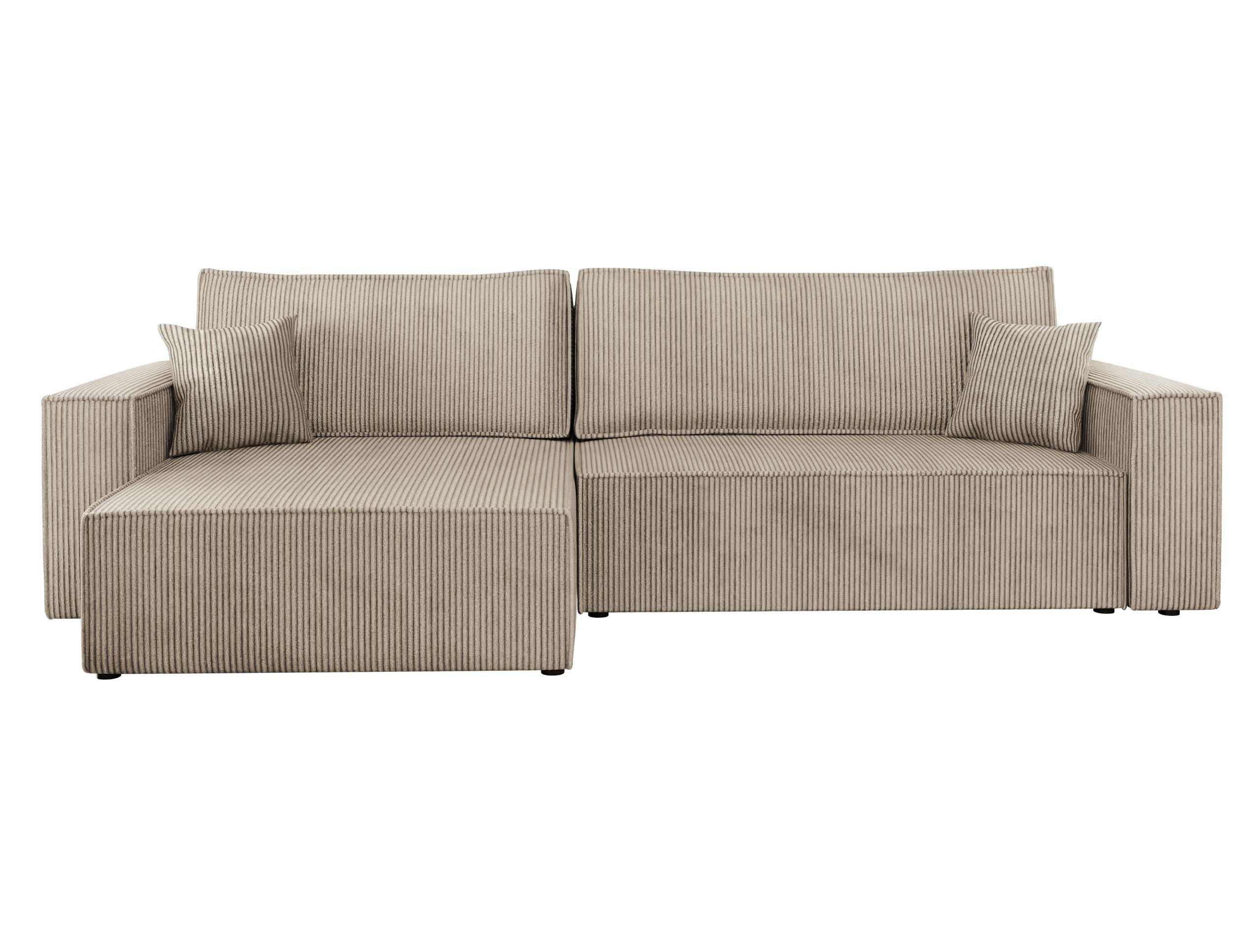 ECKSOFA Karl Cord Maxi - Beige/Schwarz, Holz/Kunststoff (272/145cm) - MIRJAN24
