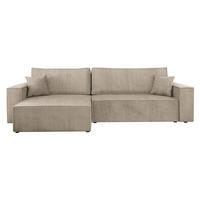 ECKSOFA Karl Cord Maxi - Beige/Schwarz, Holz/Kunststoff (272/145cm) - MIRJAN24
