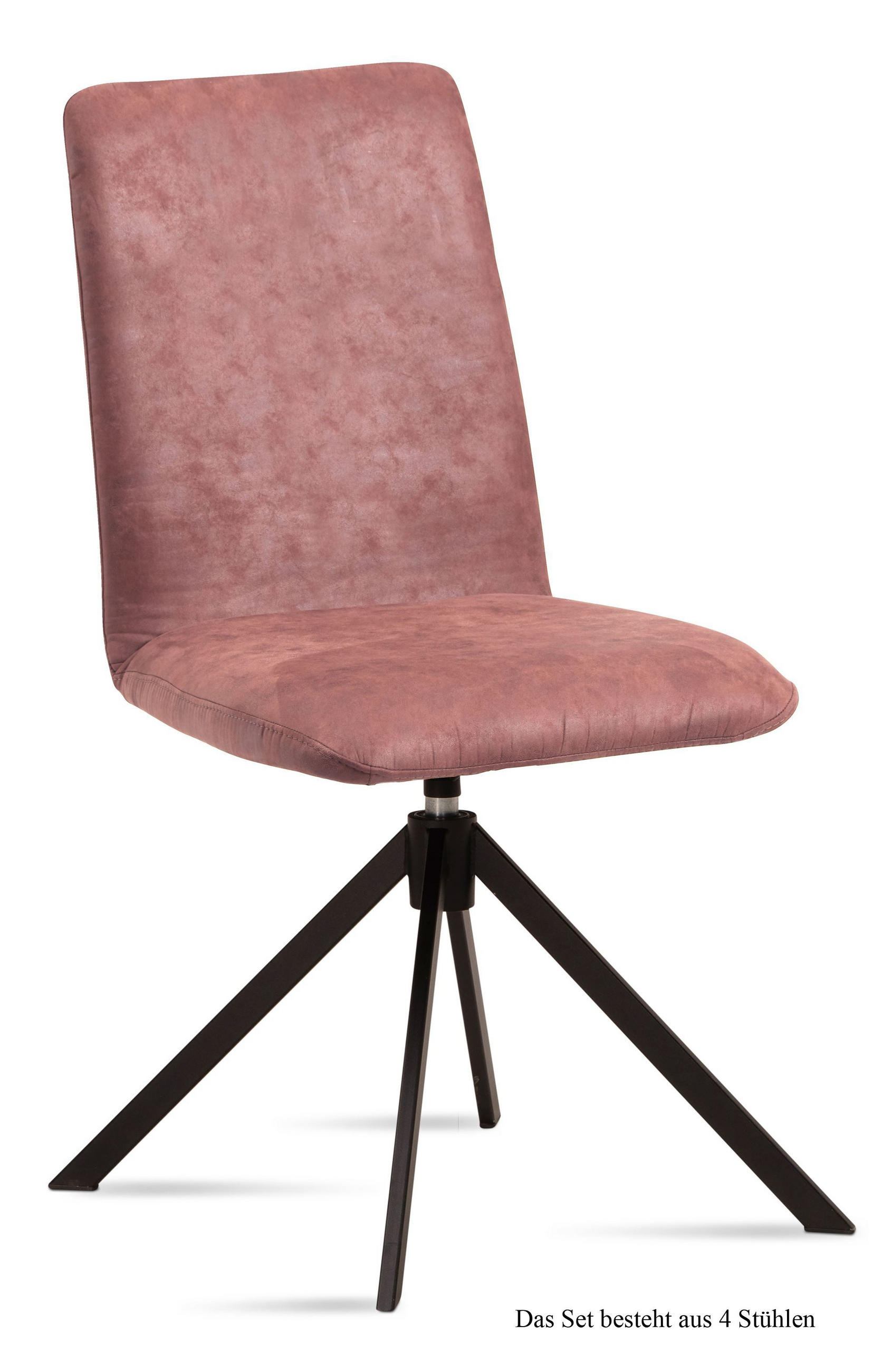 ESSZIMMERSTUHL drehbar (4er-Set) Deanne 47x92x60 Schwarz/Rosewood - Dunkelrosa/Schwarz, Kunststoff (60/92/47cm) - 58aufmkessel