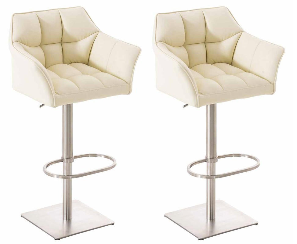 furnicato Barhocker Creme 64x88x45 cm