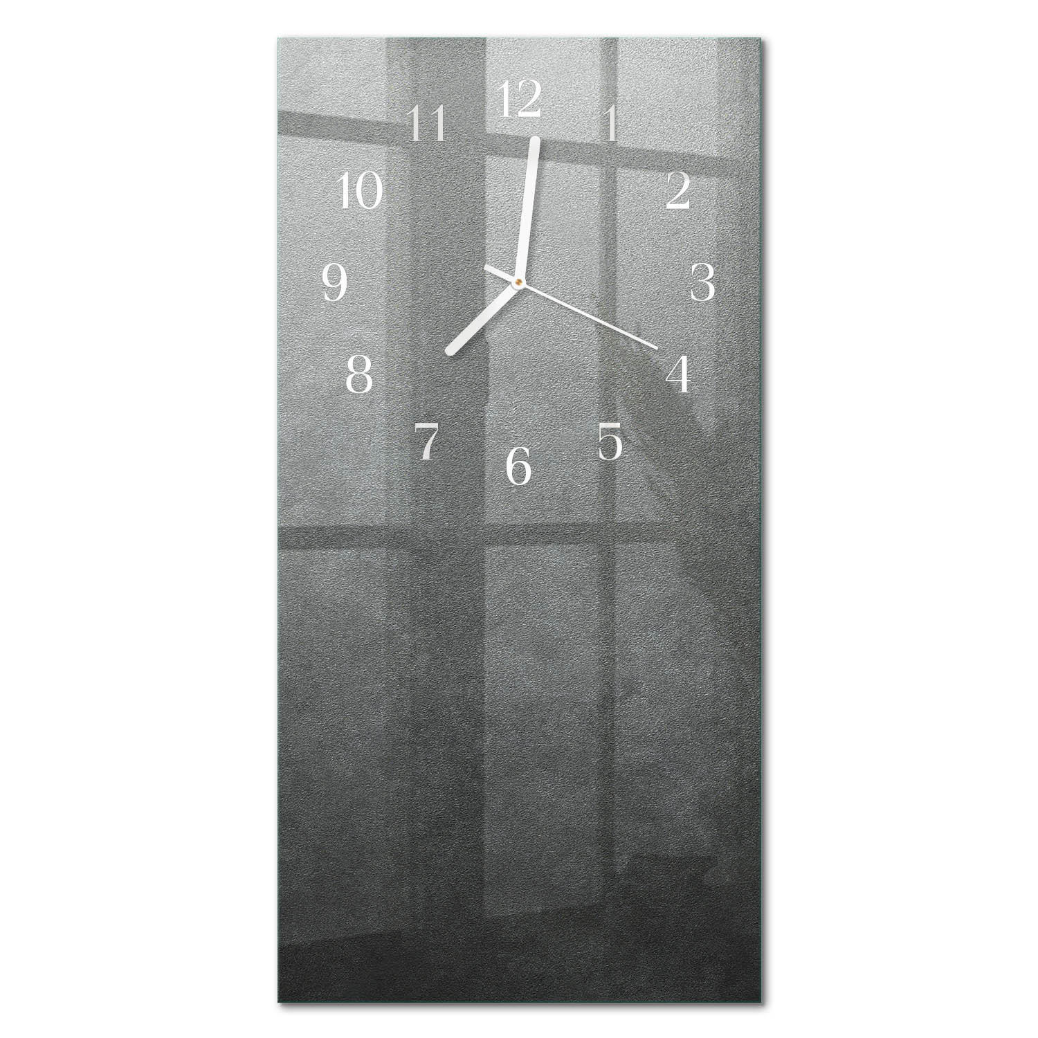 WANDUHR 30x60 cm - Blumen - Grau, Glas (30/60/0.4cm) - TULUP