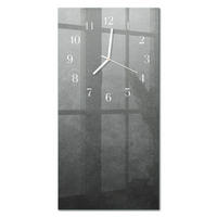 WANDUHR 30x60 cm - Blumen - Grau, Glas (30/60/0.4cm) - TULUP