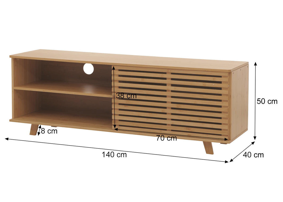 TV-RACK hnedý - hnedá, drevo (140/50/40cm) - MCW