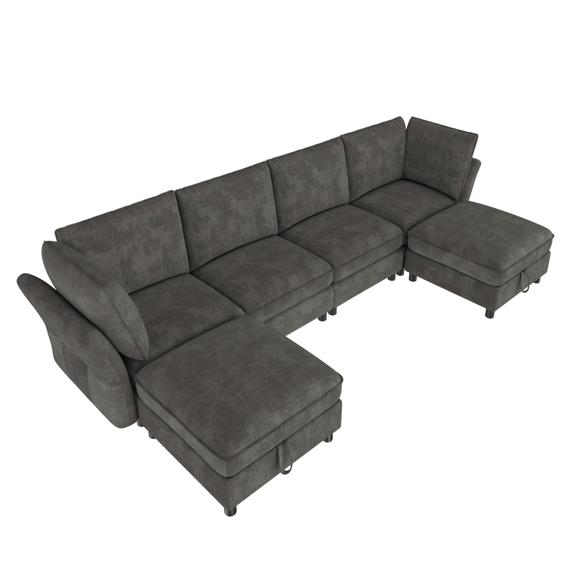 Evryae Ecksofa Grau 289x137 cm