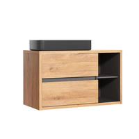 WASCHTISCH 100cm Rigel Holz und Anthrazit - Braun, Holzwerkstoff (100/60/45.5cm) - Petits-meubles