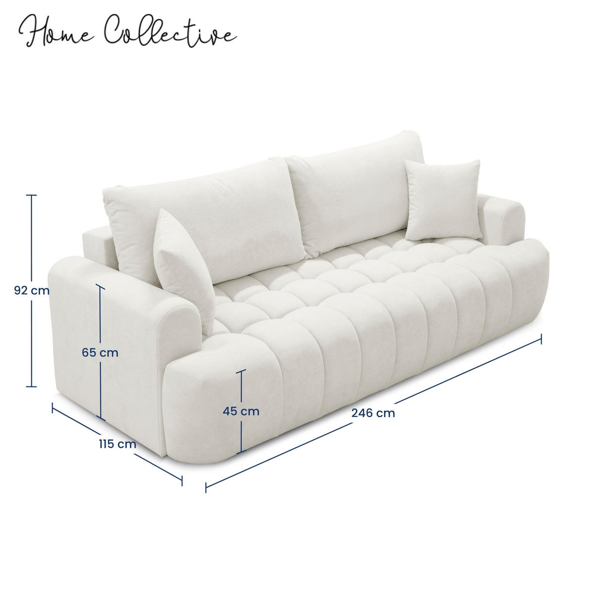 SOFA in Weiß - Weiß, Textil (246/92/115cm) - Home Collective