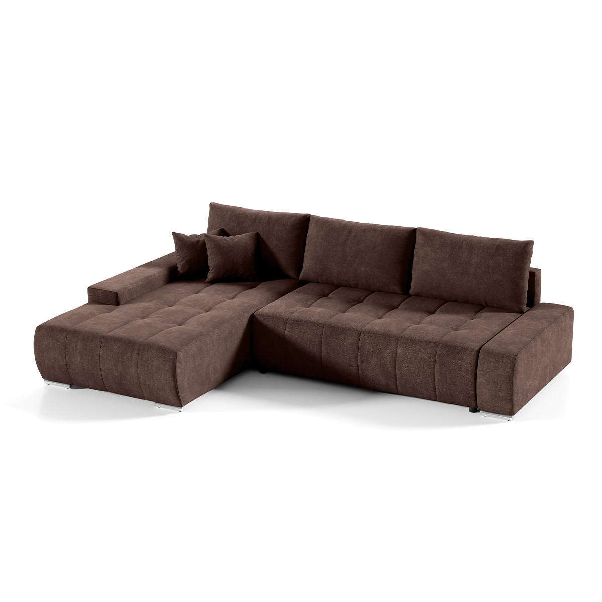 ECKSOFA Jonas 4 Sitzplätze Braun - Braun, Holzwerkstoff (265/185cm) - Petits-meubles