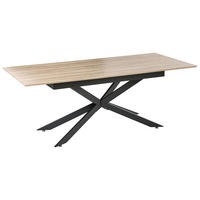 JÍDELNÍ STŮL Světle hnědý 160-200/90 cm Finley - světle hnědá, kompozitní dřevo (160/90/75cm) - Beliani
