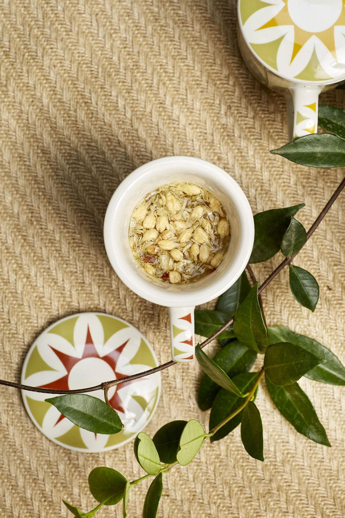 TEEBECHER mit Deckel & Filter MIRABILIA 300 ml rot - Orange, Keramik (0.36L) - Rose & Tulipani