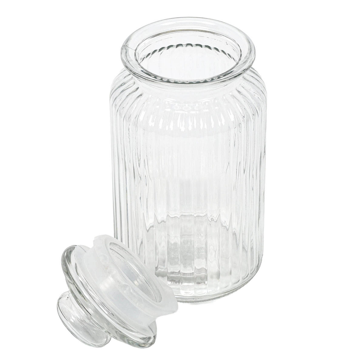 GLAS mit dicht schließendem Deckel 1000 ml 11/11/22 cm - Transparent, Glas (11/22/11cm) - Excellent Houseware