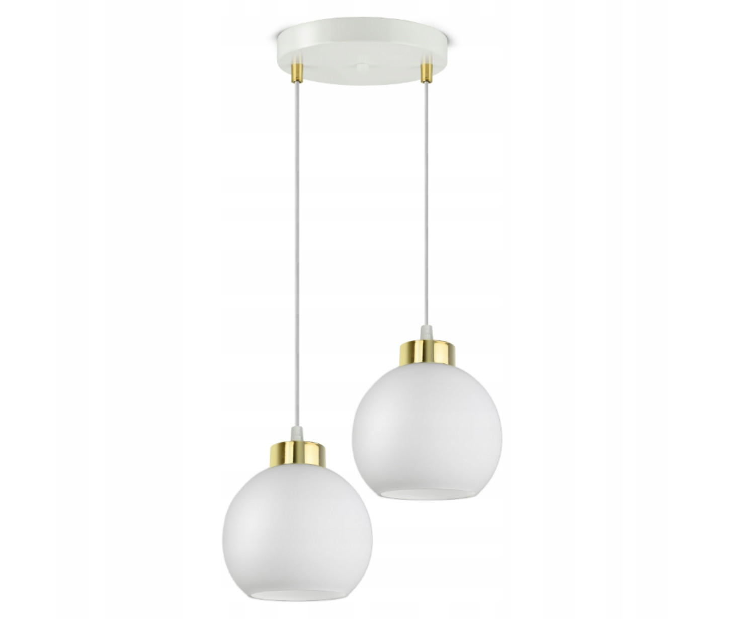 PENDELLEUCHTE GOLDGLAS - Goldfarben/Weiß, Glas/Metall (30/30/80cm) - kiki design