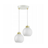 PENDELLEUCHTE GOLDGLAS - Goldfarben/Weiß, Glas/Metall (30/30/80cm) - kiki design