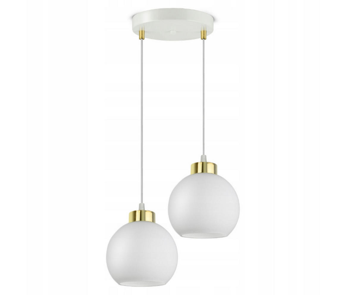 PENDELLEUCHTE GOLDGLAS - Goldfarben/Weiß, Glas/Metall (30/30/80cm) - kiki design