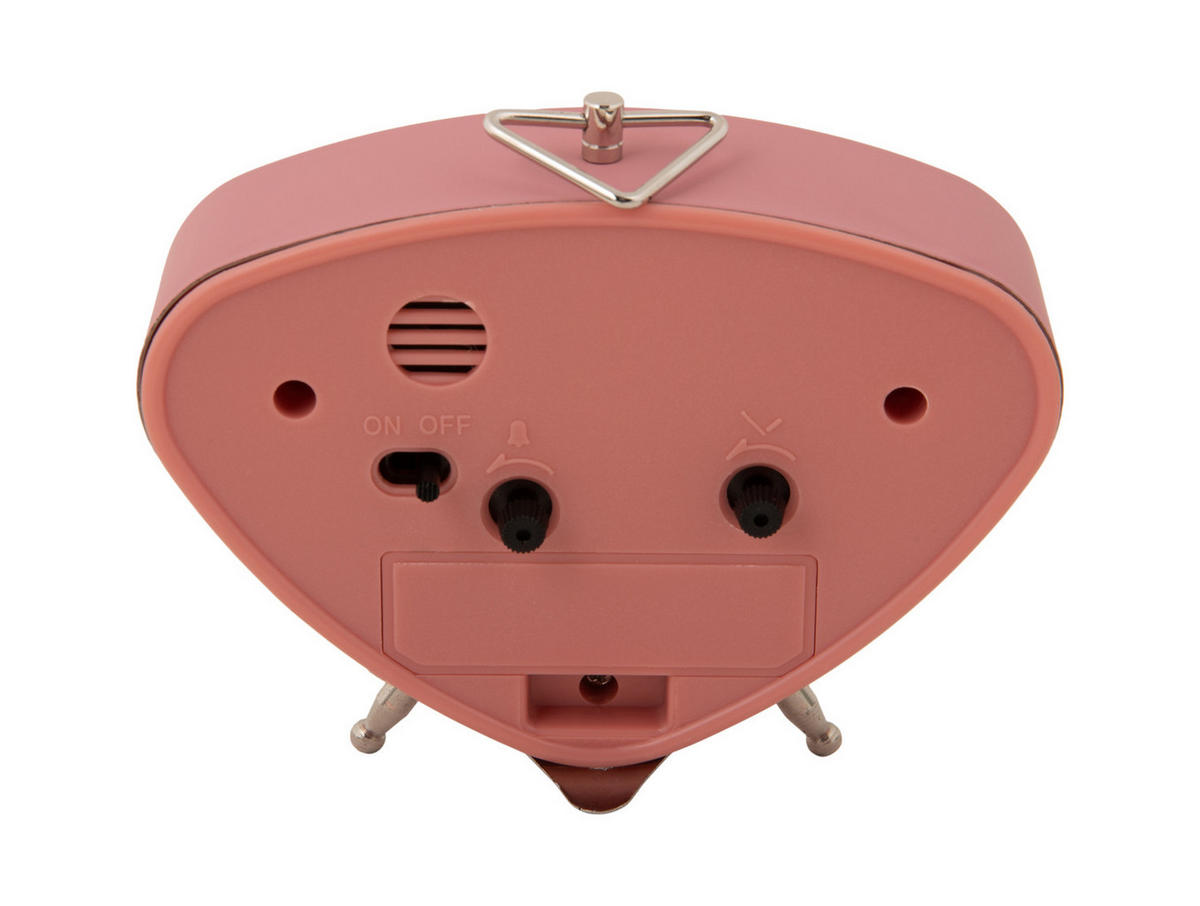 WECKER Triangle 11.4/11.4/9.3 cm - Pink, Metall (11.4/9.3/11.4cm) - Karlsson