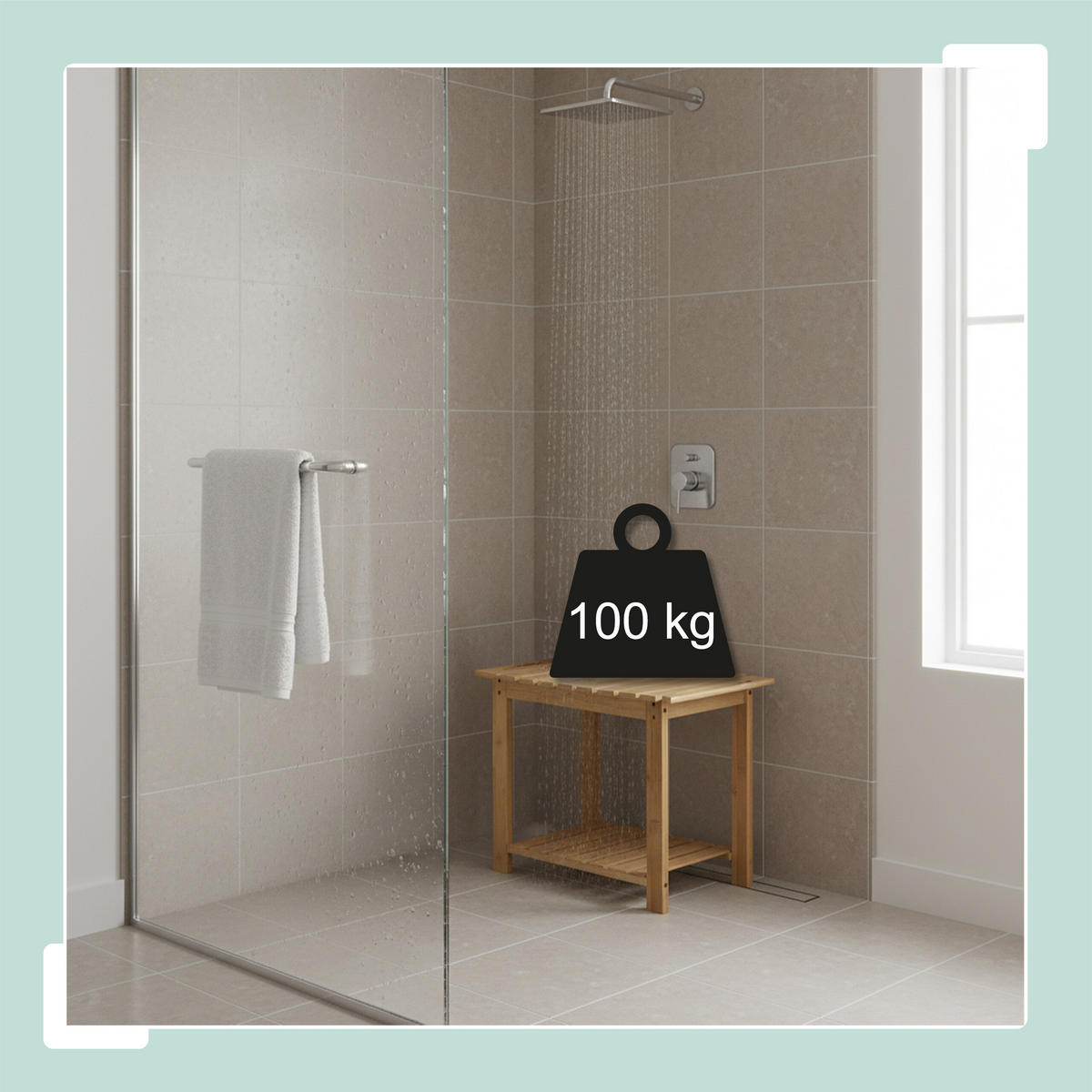 BADHOCKER - Hellbraun, Holz (53/42/33cm) - Relaxdays