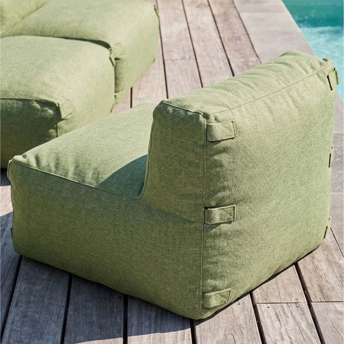 GARTENSOFA mit 3 Sitzplätzen, Kaktusgrünen - Grün, Textil - Oviala