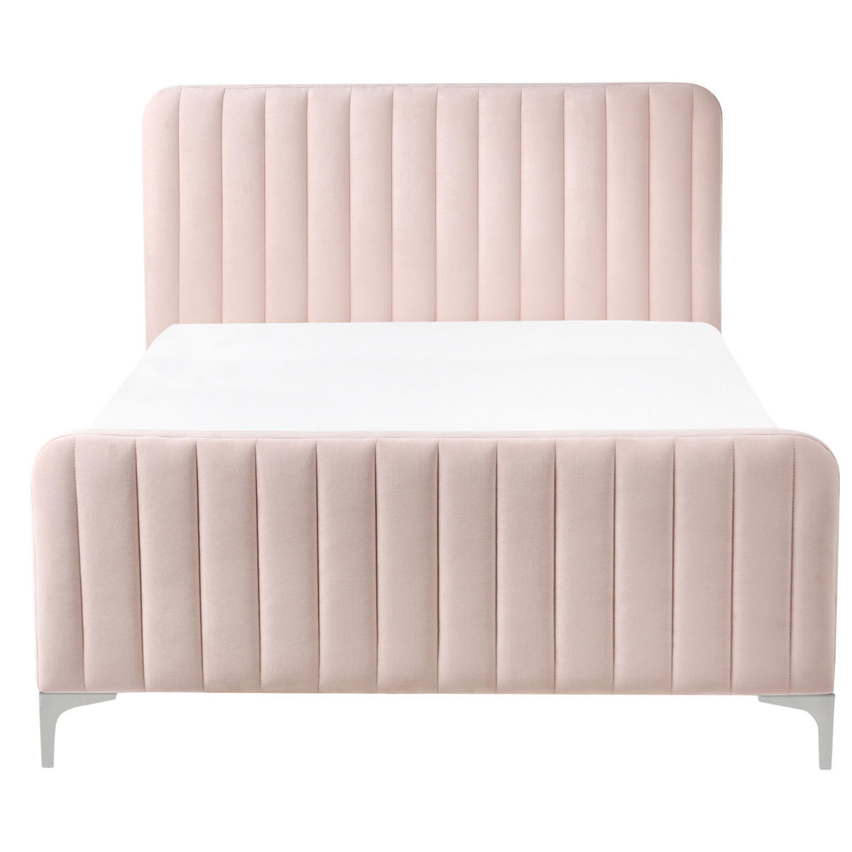 BETT mit Lattenrost 120/200 cm Pastellrosa Lunan - Pink, Textil (120/200cm) - Beliani