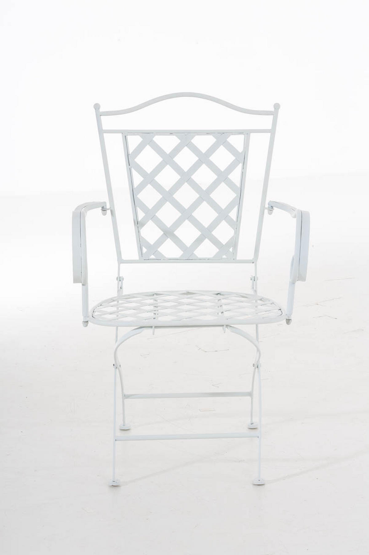 GARTENKLAPPSTUHL Metall Weiß - Weiß, Metall (56/93/51cm) - CLP